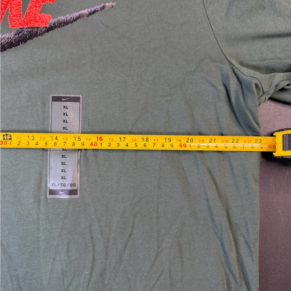 Nike Men's Olive Tee with Red Logo - Picture 4 of 7